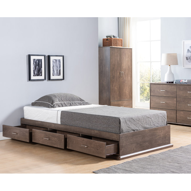Lit plateforme Kidwell par Harriet Bee, Double, Noyer chêne