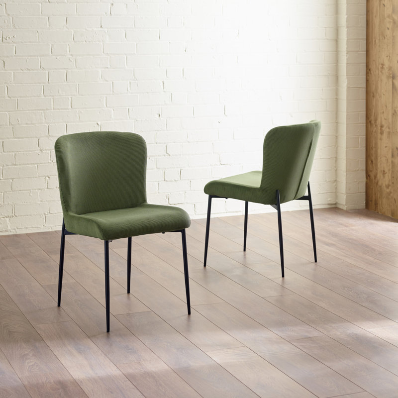 82cm H Upholstered Side Chair in Grey, Green