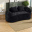 Canapés à compression, canapé moderne compact en chenille noire 2 places pour la maison