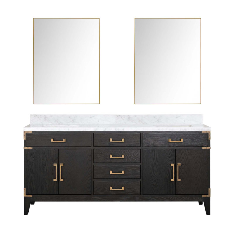 Meuble-lavabo double avec miroirs