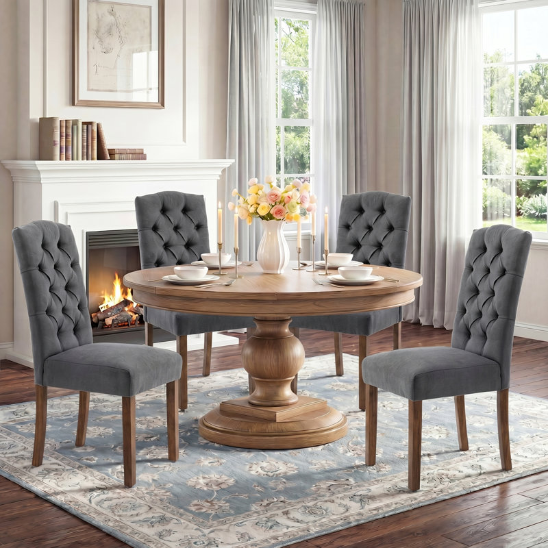 Luxueuse chaise de salle à manger capitonnée à boutons modernes pour salle à manger et cuisine, siège rembourré et rembourré pour plus de confort