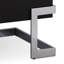 Table basse noire brillante et chromée avec plateau relevable