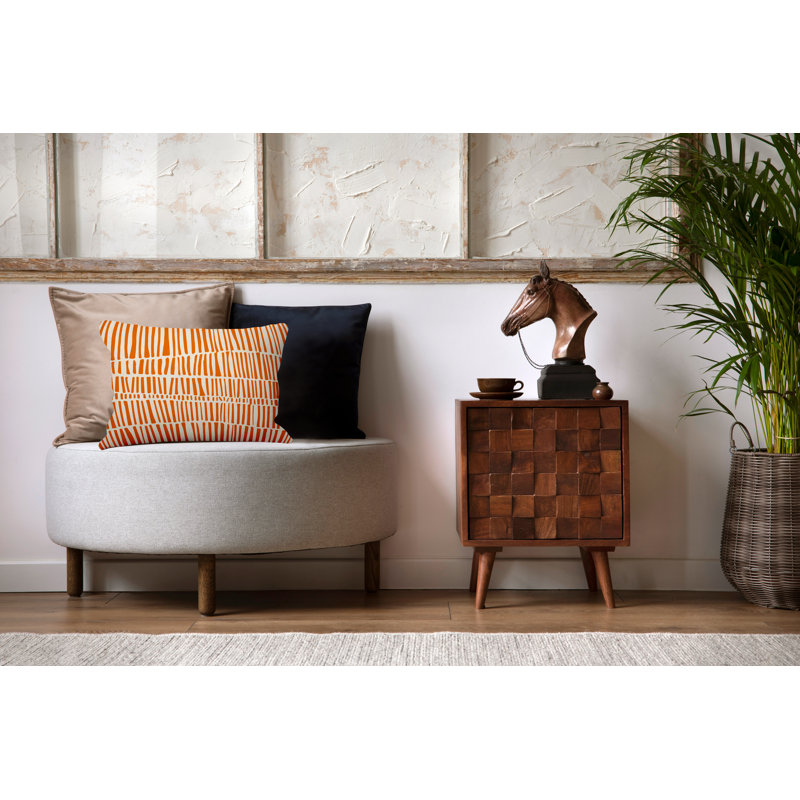 Ikom Polyester/Polyester Blend Lumbar Rectangular Indoor/Outdoor Pillow Cover & Insert, 18"H x 25"W, Orange