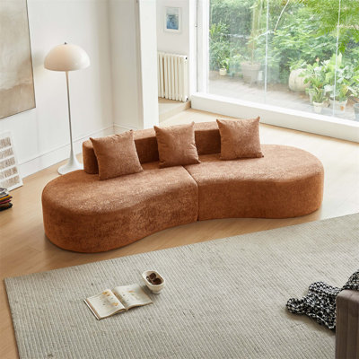 Modern Curved Sectional Sofa, 5-Seater Couch, Comfortable And Stylish For Living Room, Apartment, Home Decor, Easy Assembly