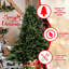 Arbre de Noël complet de 9 pi, 3451 pointes, matériau / PE, base large pour grands espaces, branches articulées à décoration rapide, arbre de support en métal renforcé avec conception réaliste, structure époustouflante, structure