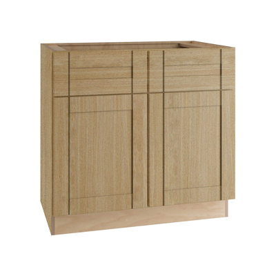 Gallery Express Mercer Assembled 33 in W x 24 in D x 34.5 in H Sink Base Kitchen Cabinet with Sft Close in Straw