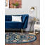 Tapis bleu / jaune / orange à motif floral Arenas-451648550
