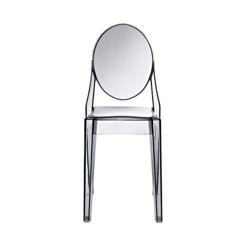 Modway Casper Modern Acrylic Stacking Four Dining Armchairs, Smoke