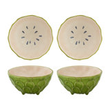 Tropical Fruits Earthenware Dessert Bowl