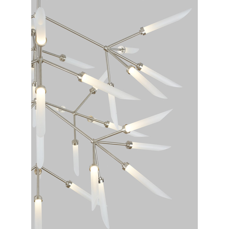 Spur LED Chandelier, Matte Black, 3, 43.2"H x 41.1"W x 41.1"D