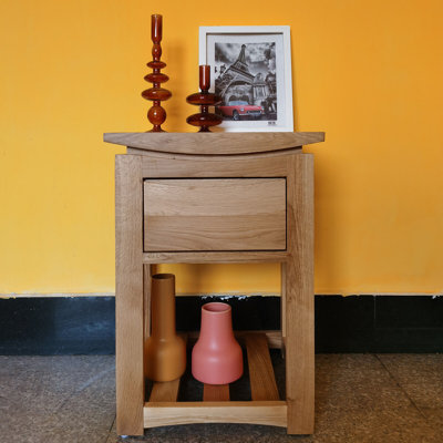 Mikes 36cm W Solid Wood Bedside Table