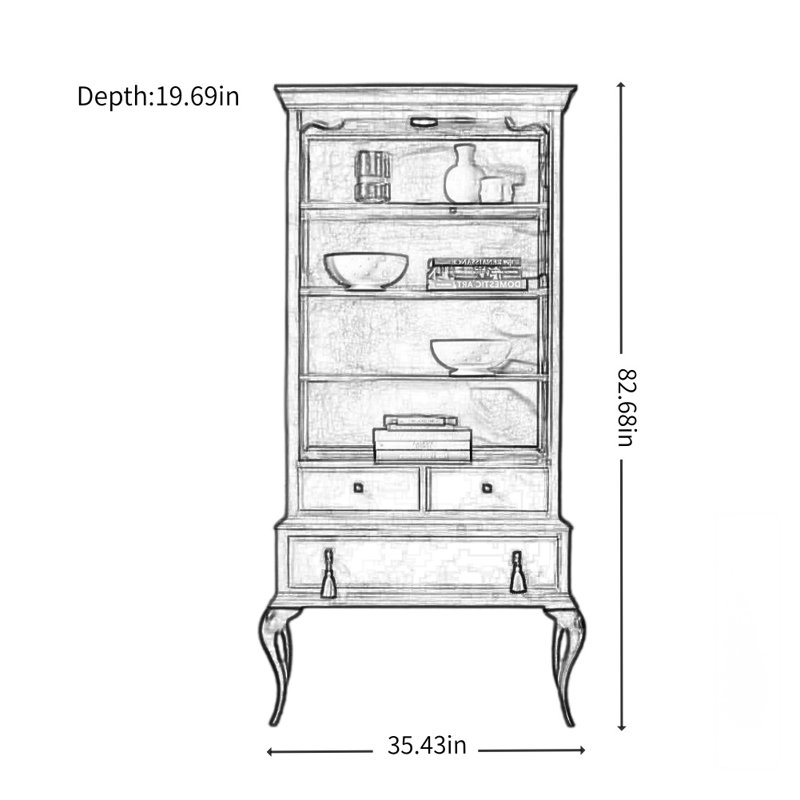 Vitrine noire simple de style français