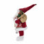 Figurine de père Noël festive debout avec lanterne et sac, feutre traditionnel rouge / blanc et fausse fourrure