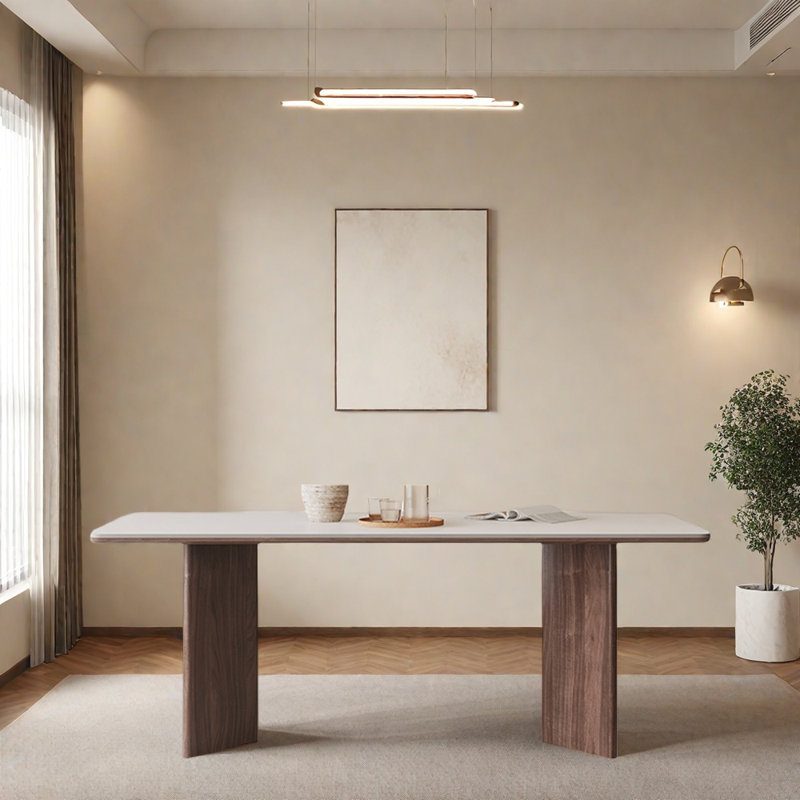 Modern and simple rectangular dining table, 29.52"H x 70.86"L x 35.43"W