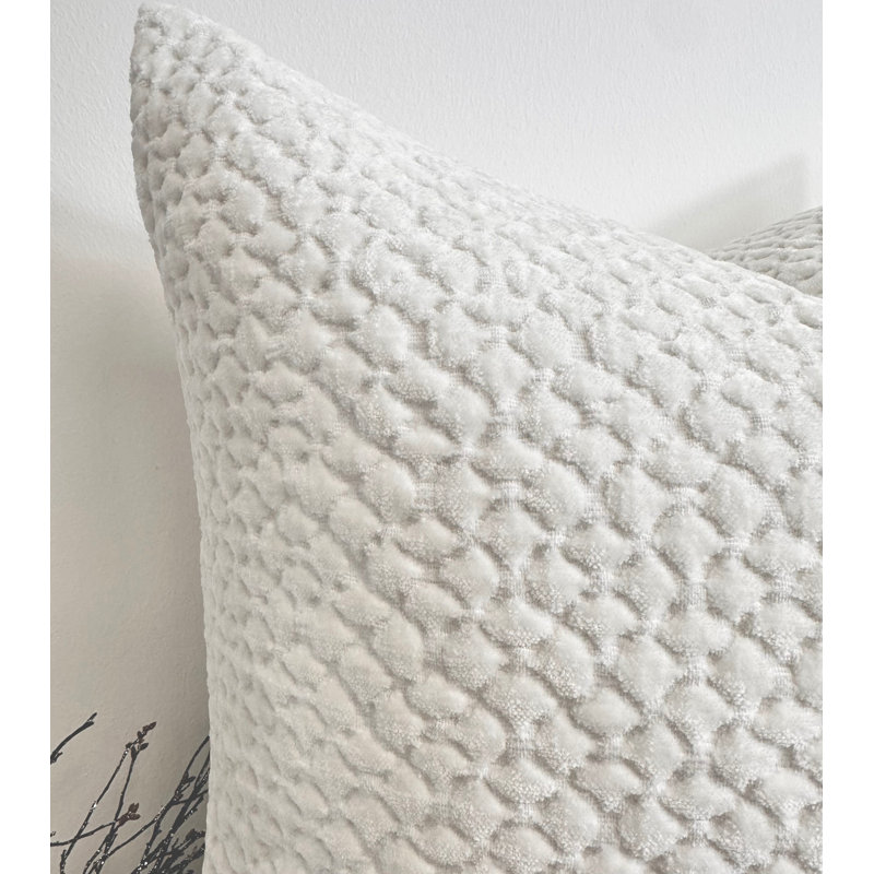 Abstract White Square Cushion Cover