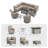 11-Piece Outdoor Patio Conversation Set With Propane Fire Pit Table, 7-Piece Wicker Sectional Sofa & Coffee Table, 2 Swivel Rocking Chairs & Side Table-1661335676