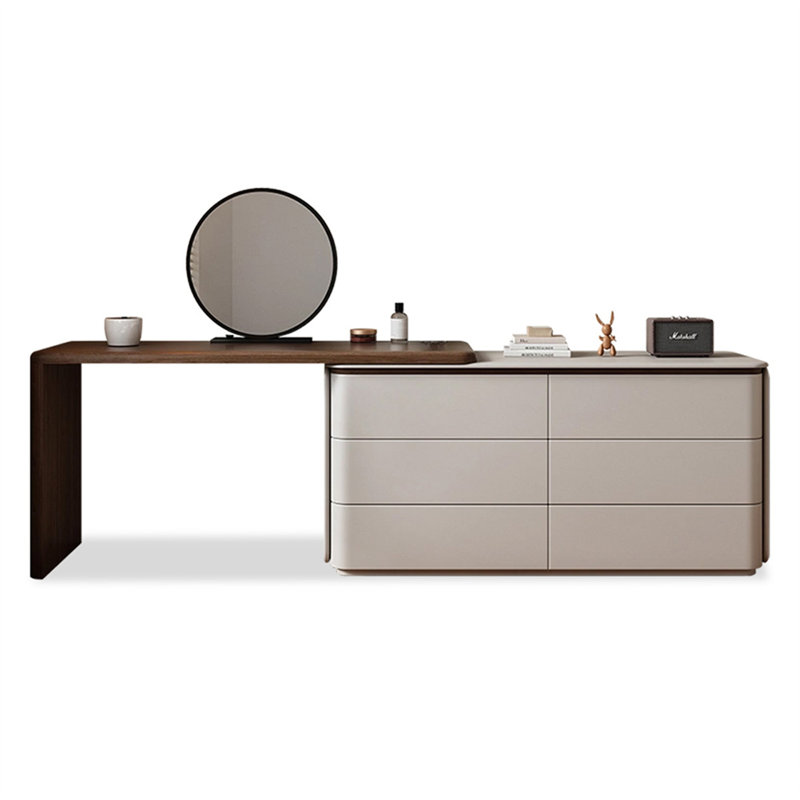 Coiffeuse avec miroir lumineux, 6 tiroirs