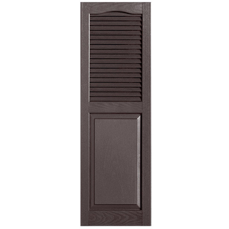 Paire de volets avec plateau à combinaison Cathedral, 12 po, Chocolat, 77"
