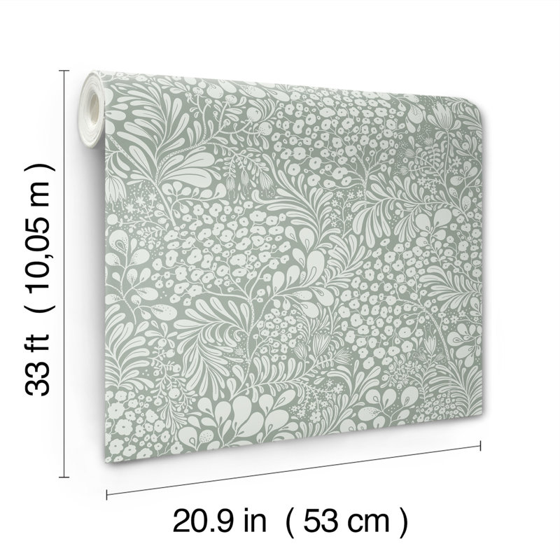 Papier peint botanique Siv Slate, Bleu