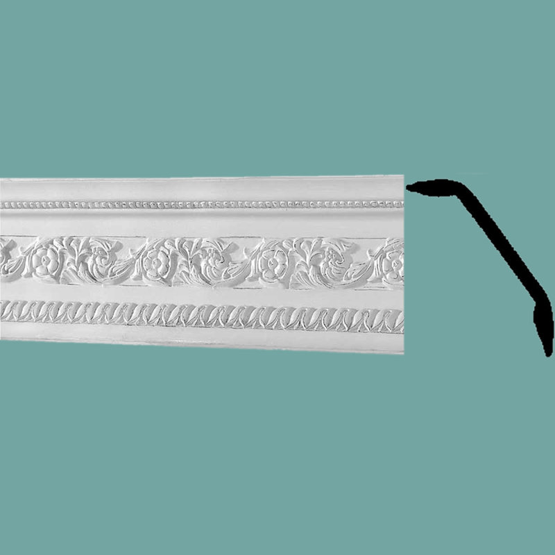 White Ornate Urethane Crown Cornice Molding