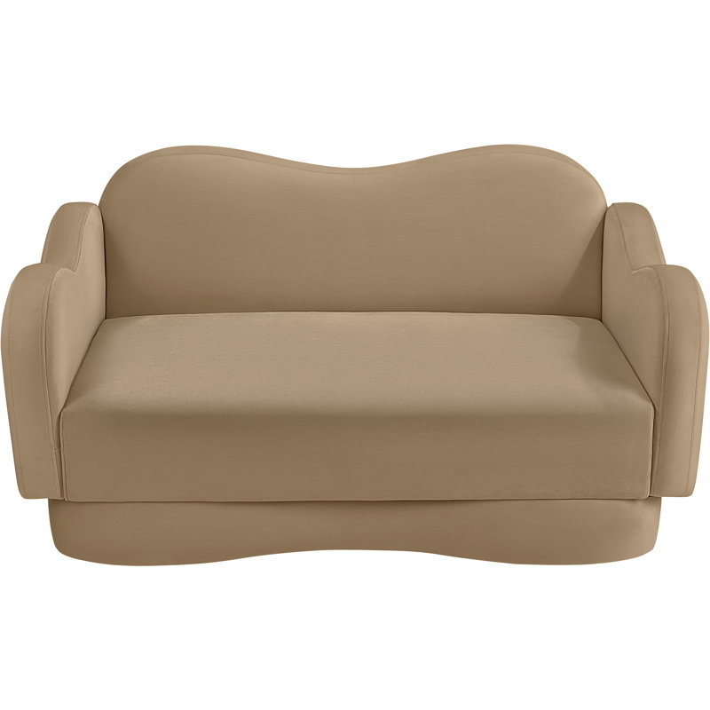 Causeuse Redwan, Velours brun clair