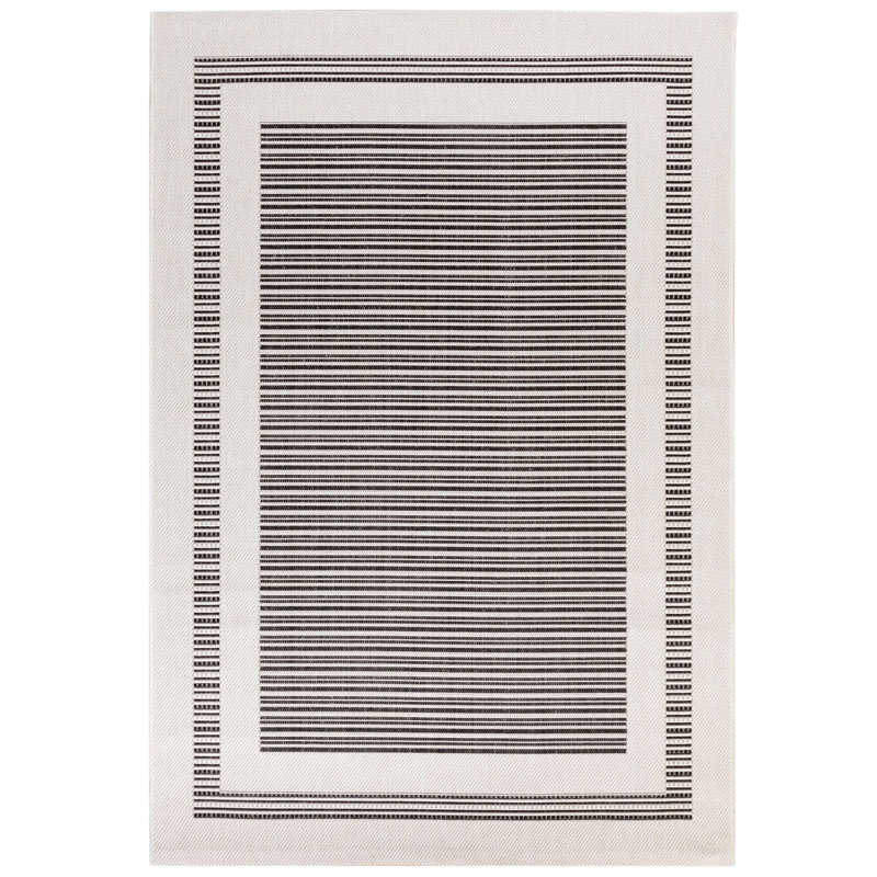 Geometric Indoor / Outdoor Area Rug, Black, 200x290 cm