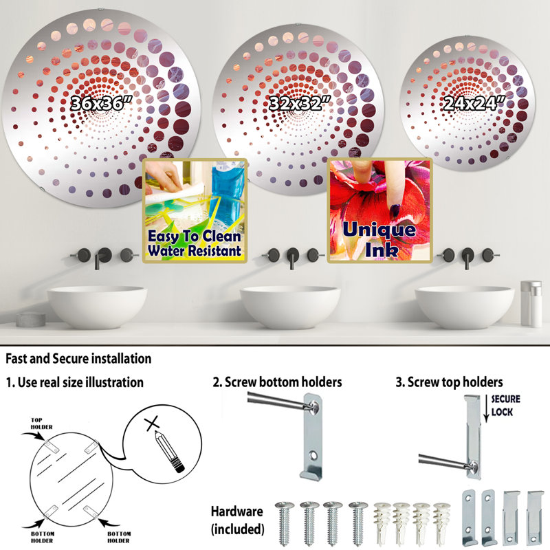 Damori Circle Mirror, 31.4" x 31.4"