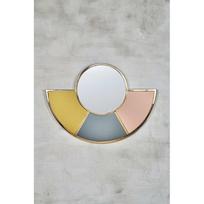 Flat Metal Framed Wall Mounted Accent Mirror in Gold