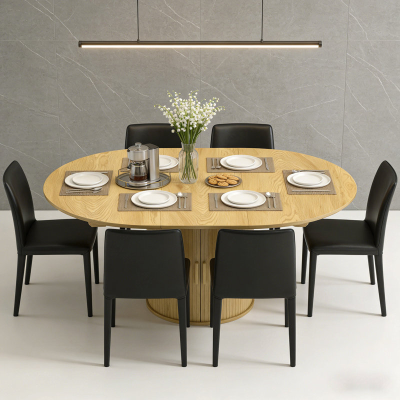 Table de rangement avec rangement, table de salle à manger extensible