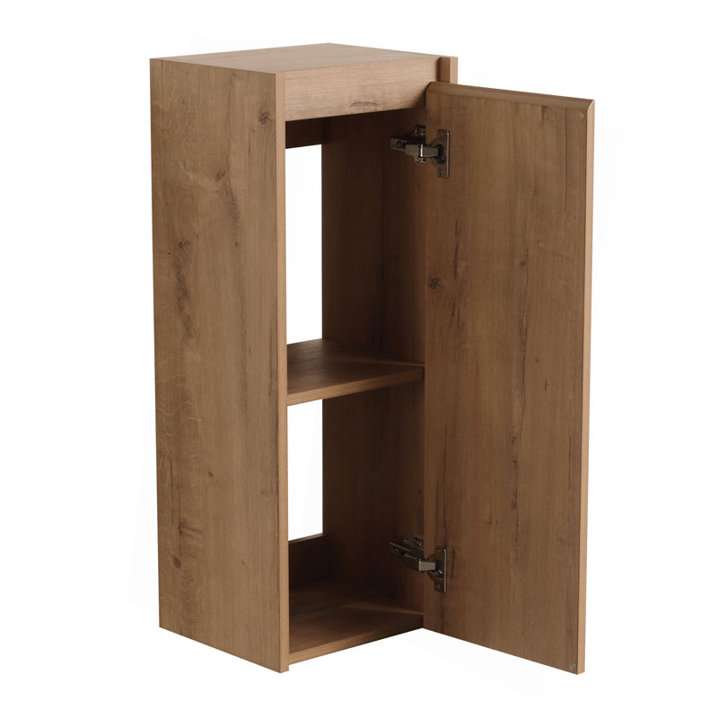 12" Bathroom Side Cabinet,Soft Close Doors,Float Mounting Design,(KD-Packing), Imitative Oak