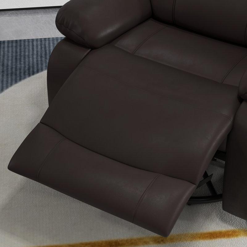 Fauteuil de massage inclinable électrique en similicuir, Similicuir brun