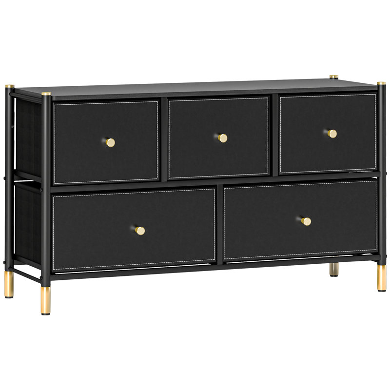 Adriah 100cm W 5 - Drawer Chest of Drawers