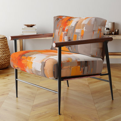 Orange brun brun brisé réalités - fauteuil rembourré moderne, fauteuil d'appoint Modern Cubism