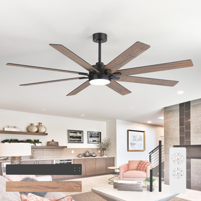 72" Farmhouse Ceiling Fans with Lights and Remote,Industrial Ceiling Fan for bedroom Patio