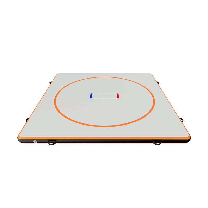 Tapis de lutte gonflable 10 x 10 pi 4 po PVC orange + gris, 10 x 10 pi