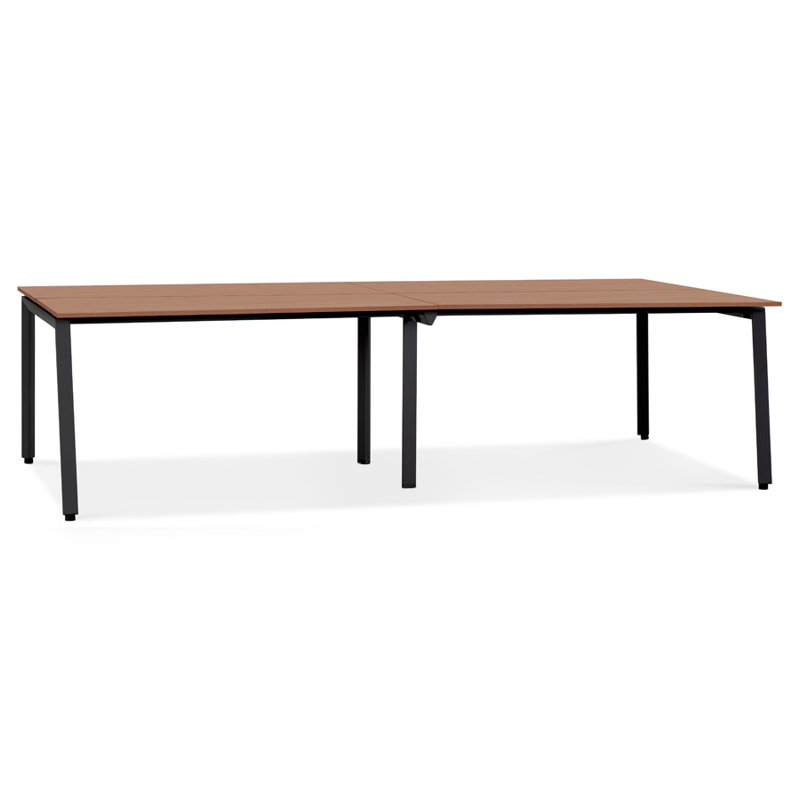 Rejane Metal Writing Desk, Walnut/Black