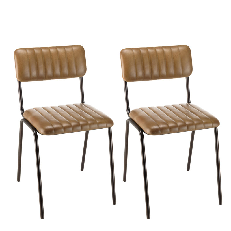 Alphon 49cm H Upholstered Side Chair in Brown