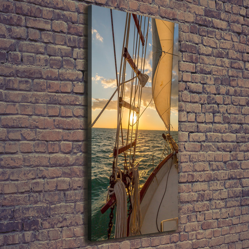Yacht On The Sea - Wrapped Canvas Print