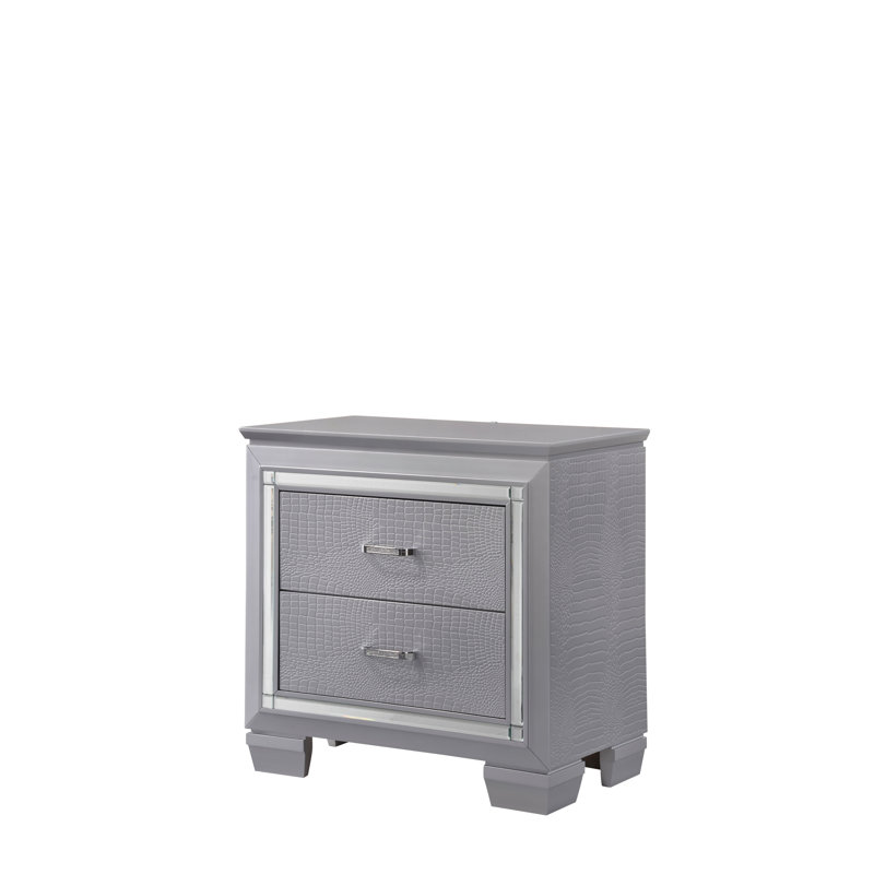 1 lumière moderne à 2 tiroirs à 1 tiroir avec accents de miroir biseauté et quincaillerie de finition chromée