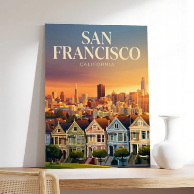 Canvas Wall Art San Francisco Cityscape Poster Print Poster Vintage Poster Print Home Decor