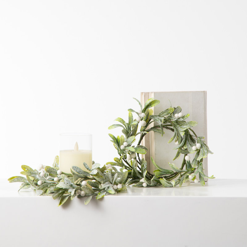 Handcrafted Faux Mistletoe 8'' Wreath