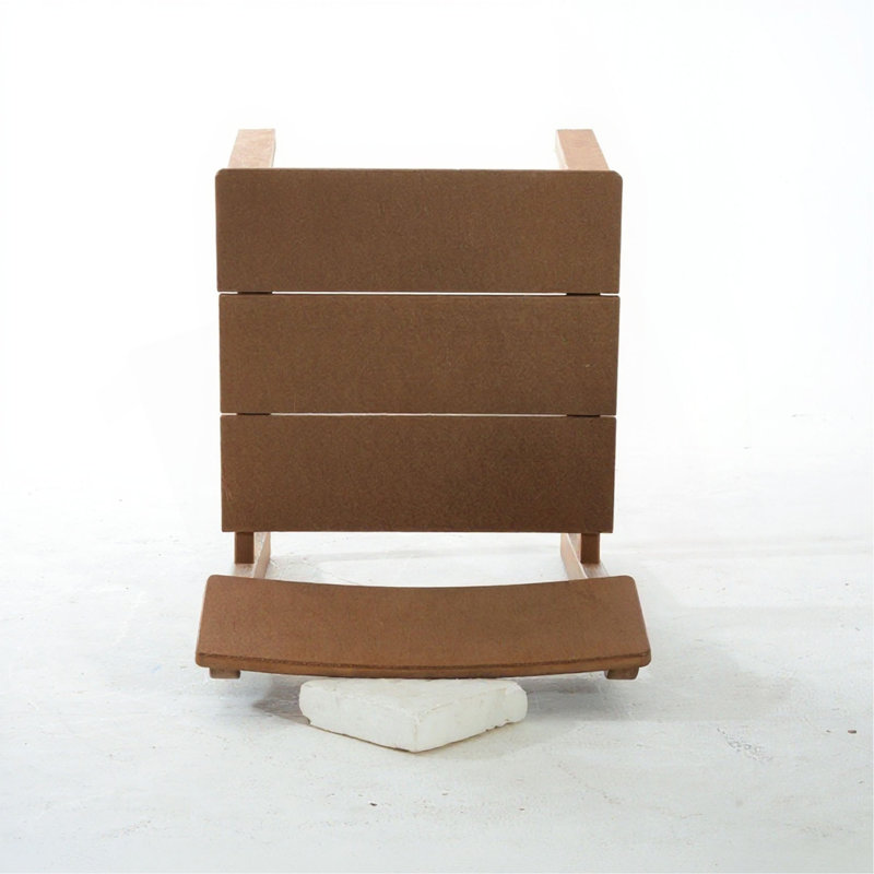Ensemble de 2 chaises d'extérieur et de jardin en PEHD de style moderniste, Brun