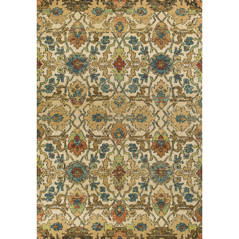 Tapis à motif oriental sable Penitas, Rectangle 9 pi 10 po x 13 pi 2 po