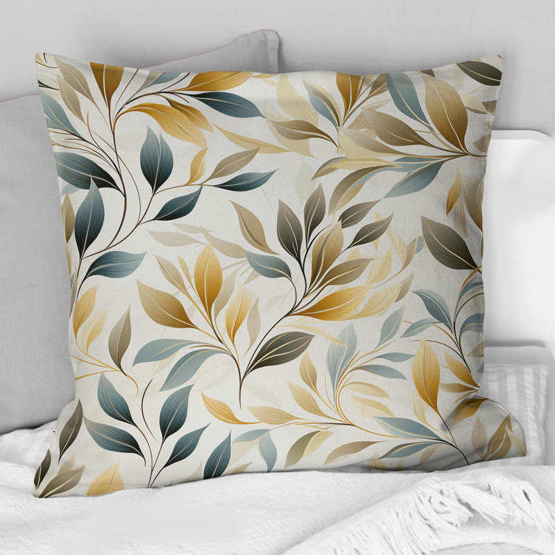 Coussin Neutral Leaves II - Plants, 18 po x 18 po
