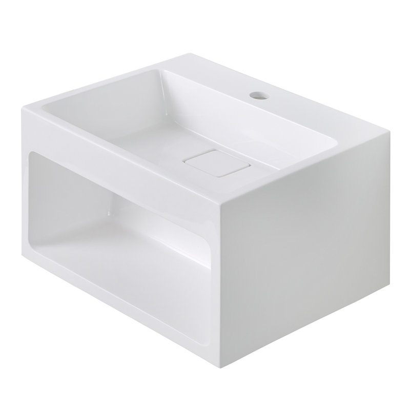 Meuble-lavabo mural simple en résine à surface solide 17,7 po