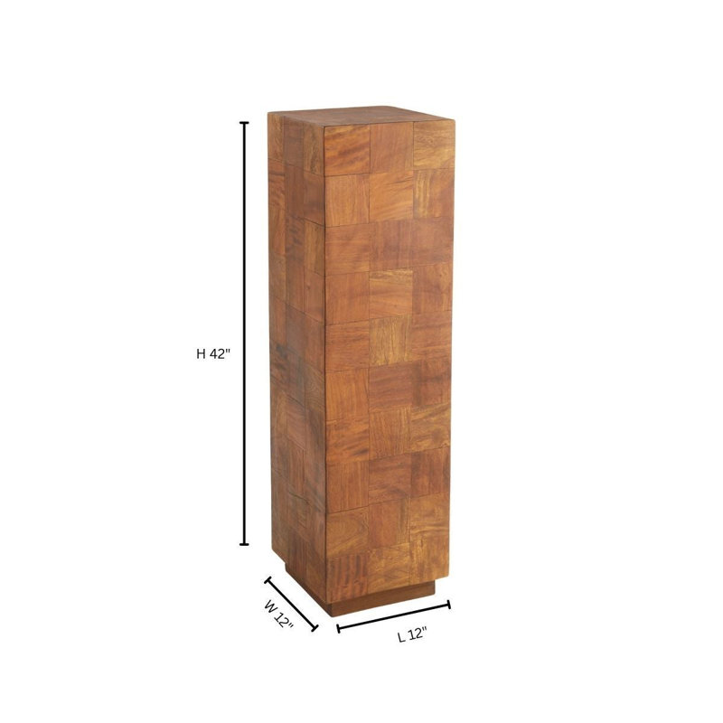 Table de bout à piédestal Halma, H 42 po x l 12 po x P 12 po