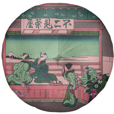 Coussin Katsushika Hokusai Yoshida at Tokaido