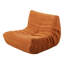 Fauteuil à billes en L avec accoudoirs souples et poche de rangement brun