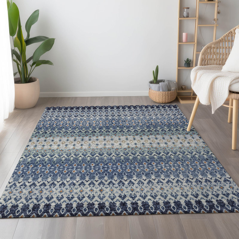 Premium Machine Washable Driessen AMF72 Seaglass Rug, Rectangle 5' x 7'6"