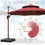 Parasol en porte-à-faux rond en bois 11 pi Yaresli, bourgogne-2113964569